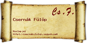 Csernák Fülöp névjegykártya